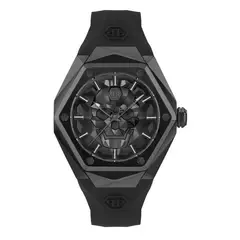 PHILIPP PLEIN - Reloj Hombre The Skull Spikes. Reloj Silicona Negro PWPWA0324