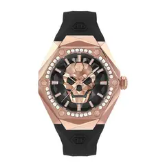 PHILIPP PLEIN - Reloj Hombre The Skull Spikes. Reloj Silicona Negro PWPWA0424