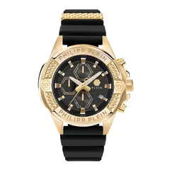 PHILIPP PLEIN - Reloj Hombre The Skull Chrono. Reloj Silicona Negro PWWFA0225