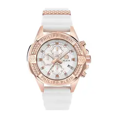 PHILIPP PLEIN - Reloj Hombre The Skull Chrono. Reloj Silicona Blanco PWWFA0325