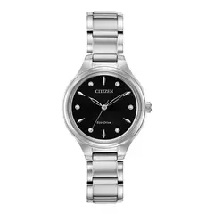 CITIZEN - Reloj Mujer Corso. Reloj Acero Inoxidable Plateado FE2100-51E