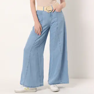 UNIVERSITY CLUB - Jean Wide leg Mujer Tiro alto