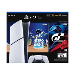 PLAYSTATION - Consola PS5 Slim Digital + 2 Videojuegos | 825GB de Almacenamiento | Edición Digital | 5 | Videojuegos Incluidos Astro Bot y Gran turismo 7