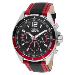INVICTA - Reloj Hombre Racing . Reloj Piel Rojo