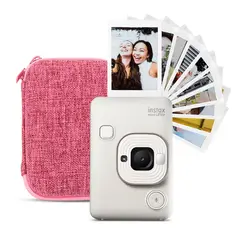 FUJIFILM - Cámara instantánea kit Instax Mini Liplay blanca