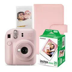 FUJIFILM - Cámara instantánea Instax Kit Instax Mini 12 álbum Rosado
