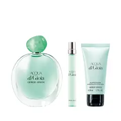 ARMANI - Set de Perfume Mujer incluye:- ACQUA DI GIOIA Eau de parfum 100 ml - ACQUA DI GIOIA Eau de parfum 10ml - Loción corporal ACQUA DI GIOIA Eau de parfum 50 ml .