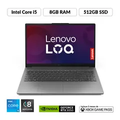 LENOVO - Portátil Gamer LOQ| Geforce RTX 3050 |Intel Core i5 Serie HX | 8GB de RAM | 512GB SSD de Almacenamiento | Windows 11 | Pantalla 15.6 pulgadas | LOQ | Computador Portátil