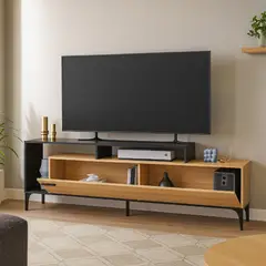 DKO DESIGN - Mesa TV hasta 65" Live (58 X 180 X 30 cm) Fresno-Negro