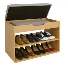 DKO DESIGN - Mueble Organizador Zapatero-Baúl 43x60x30 Madera/Gris