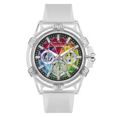 GUESS - Reloj Hombre King. Reloj Silicona Transparente GW0908G3