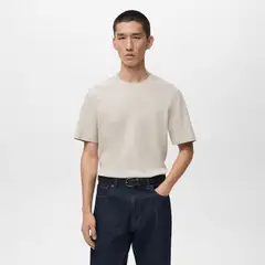 MANGO - Camiseta Hombre de Algodón