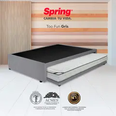 COLCHONES SPRING - Colchón Spring Semidoble con Cama Nido Firmeza Media Ortopedico Espuma Too Fun 120 cm x 190 cm x 34 cm