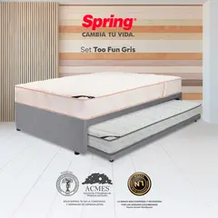 COLCHONES SPRING - Colchón Spring Sencillo con Cama Nido Firmeza Media Ortopedico Espuma Too Fun 100 cm x 190 cm x 34 cm