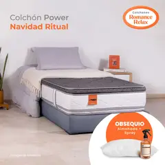 COLCHONES ROMANCE RELAX - Colchón Sencillo Firme Espumado Power Navidad Ritual 100 x 190 cm + Almohada + Spray, Romance Relax