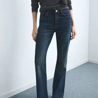 MANGO - Jean Flare Mujer Tiro medio