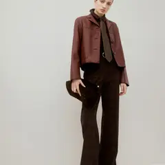 MANGO - Chaqueta Mujer Efecto cuero