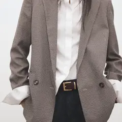 MANGO - Blazer Mujer Cuadros