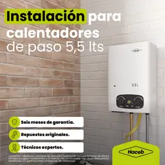 HACEB - Servicio de instalación calentador de paso 5,5 Litros