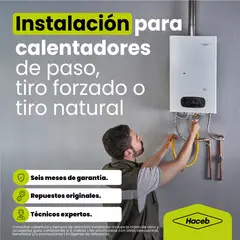 HACEB - Servicio de instalación Calentador de paso | tiro forzado o tiro natural