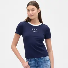 GAP - Camiseta Mujer con Estampado Manga corta de Algodón