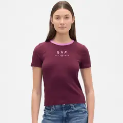 GAP - Camiseta Mujer con Estampado Manga corta de Algodón