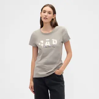 GAP - Camiseta Mujer con Estampado Manga corta de Algodón