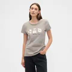 GAP - Camiseta Mujer con Estampado Manga corta de Algodón