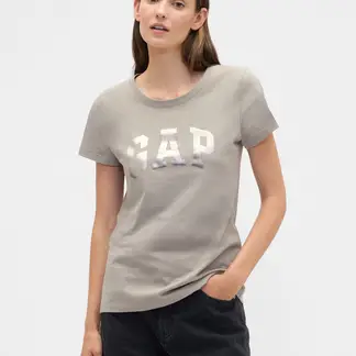 GAP - Camiseta Mujer con Estampado Manga corta de Algodón