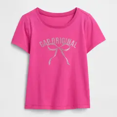 GAP - Camiseta para Niña con Estampado Manga corta de Algodón