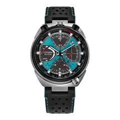 CITIZEN - Reloj Hombre Tsuno Chrono. Reloj Cuero Negro AV0106-01L