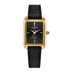 CITIZEN - Reloj Mujer Classic Eco. Reloj Cuero Negro EM1192-01E