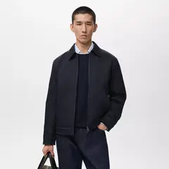MANGO - Chaqueta Hombre Algodón Cremallera Manga Larga