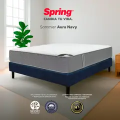 COLCHONES SPRING - Base Cama Semidoble Aura En Pino 31x120x190