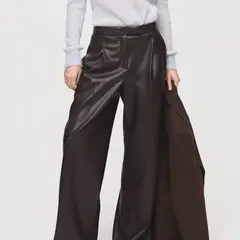 MANGO - Pantalón Wide leg Mujer Tiro medio