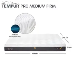 TEMPUR - Colchón Pro Medium Firm Sencillo 100x200 cm