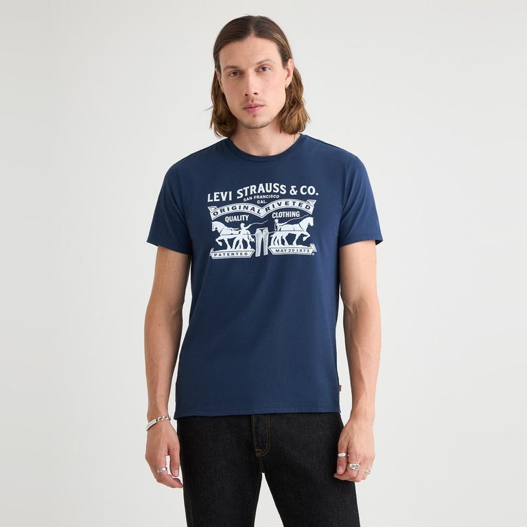 Imagen de Camiseta Hombre con Estampado Slim de Algodón