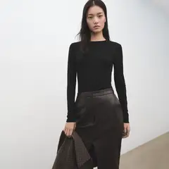 MANGO - Camiseta Mujer Manga larga