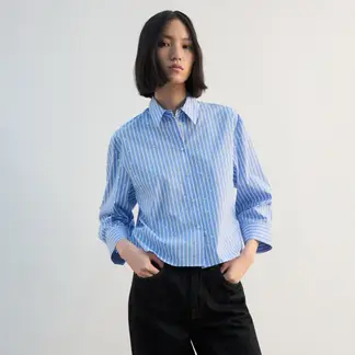 MANGO - Blusa Mujer de Rayas Manga larga