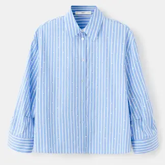 MANGO - Blusa Mujer de Rayas Manga larga