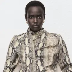 MANGO - Blusa Mujer Animal print Manga larga