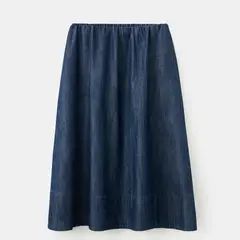 MANGO - Falda Midi Mujer de Algodón