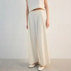MANGO - Pantalón Recto Mujer Tiro medio