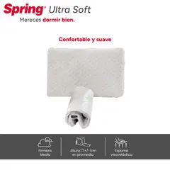 COLCHONES SPRING - Almohada Firmeza Media Ultra Soft 63 x 42 cm Spring