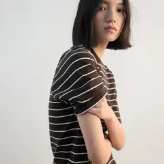 MANGO - Camiseta Mujer de Rayas Manga corta