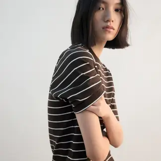 MANGO - Camiseta Mujer de Rayas Manga corta