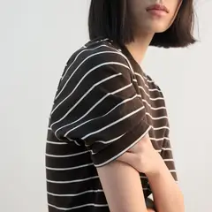 MANGO - Camiseta Mujer de Rayas Manga corta