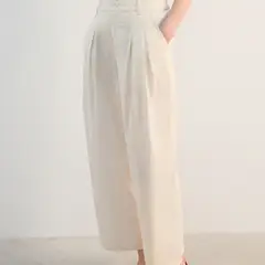 MANGO - Pantalón Wide leg Mujer Tiro alto