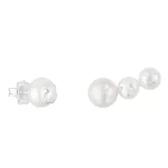 TOUS - Aretes triple perla y plata Icon Pearl
