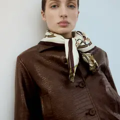 MANGO - Chaqueta Mujer Efecto cuero